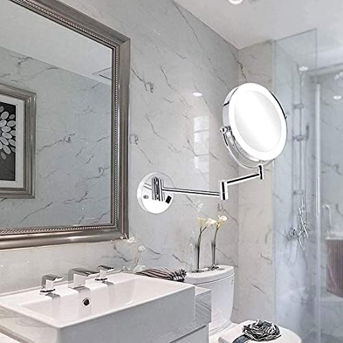 LIANXIAO - Огледало За Гримиране В Банята, монтаж на стена Хромированное С 5-Кратно Увеличение За Бръснене 8