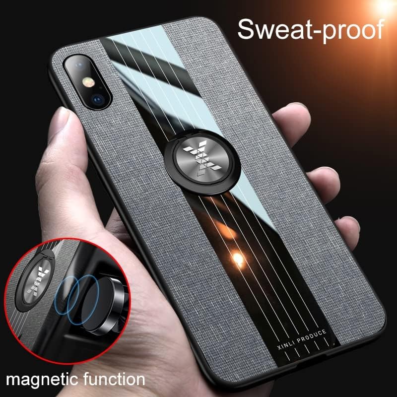 Защитно кобур, съвместима с калъф iPhone X, с магнитна поставка на 360 °, Мултифункционален калъф от текстурирани