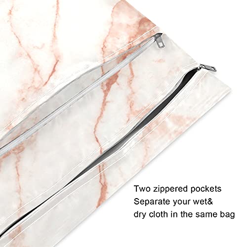 xigua Чанта за Влажни сушене с текстура Розово Злато и Мрамор, 2 опаковки, Водоустойчив Тъканно Чанта-Органайзер