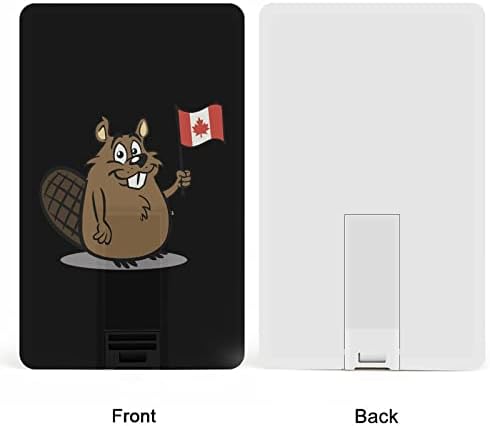 Сладък Cartoony Бобър, Флаг на Канада, на USB-Памет, Бизнес-флаш-памети, Карта, Форма на Банкова карта