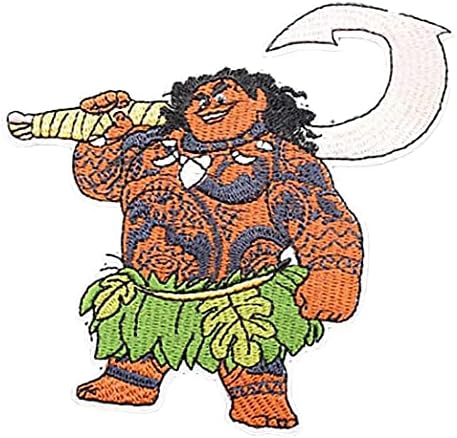 Класически Cartoony Хавайски Герой Принцеса-полу-бог-Мауи, на Бродирани 4,5Високо Желязо на Нашивке