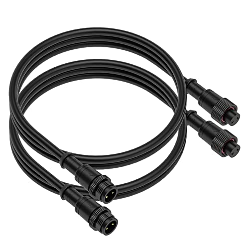 BTF-LIGHTING 3,28 фута 2-Пинов кабел за Удължаване 18AWG IP67 с части за свързване, за мъже и жени, в двата