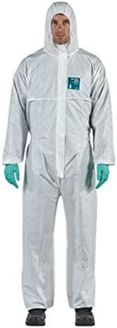 Защитни костюми, Гащеризони, с качулка за Еднократна употреба, Химически Устойчиви, Еластични, Ansell Alphatec