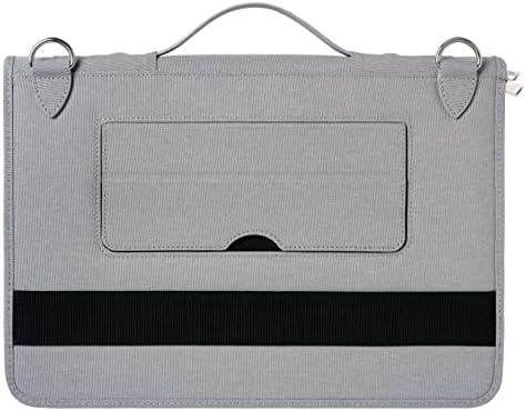 Калъф-месинджър за лаптоп Broonel от сива кожа, Съвместим с 14-инчов лаптоп ASUS Zenbook 14 UX3402ZA-KN589W