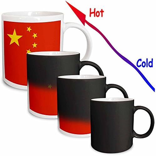 3розовой знаме на Китайската Народна Република. Китайски червено и златисто-жълто... - Чаши (mug_159806_1)