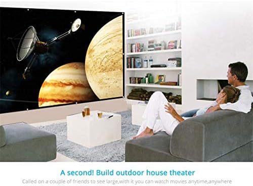 SXYLTNX 150 Инча 16:9 Преносим Прожекционен Екран HD Прожекционен Сгъваем Екран Бял За Стенен за Домашно Кино, Бар Пътуване (Размер: 150 см)