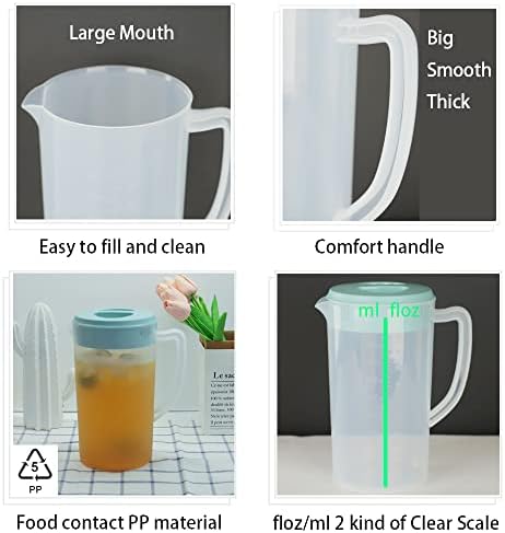 Пластмасова кана обем 0,63 литра / 2,4 литра с капак, която не съдържа BPA, Екологично Чисти Резервоари за Смесване
