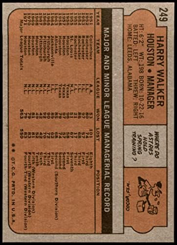1972 Topps 249 Хари Уокър Хюстън Астрос (Бейзболна картичка) Ню Йорк / MT Astros