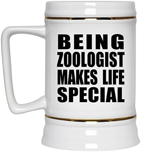 Designsify да Бъде Зоологом Прави Живота по-Специални, Керамична Чаша за бира Stein капацитет 22 грама с дръжка