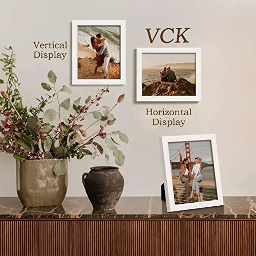 Комплект от 3 Рамки за снимки VCK 8x10, Рамка за снимки от Бял масив дърво, Текстурирани Изключителна Рамка