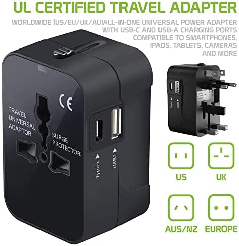 Международен захранващ адаптер USB Travel Plus, който е съвместим с Спайс Mobile Smart Flo Mettle 4X, осигурява