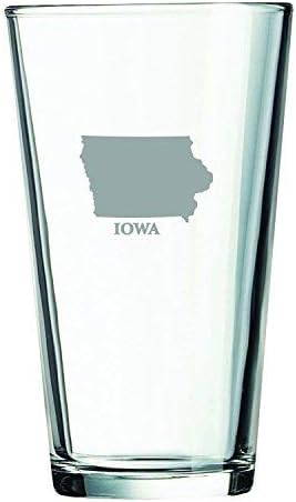 Пинтовый чаша е 16 унции - Контур на щата Айова - Контур на щата Айова