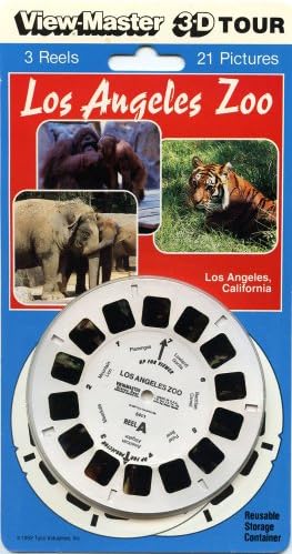 ViewMaster - Зоопарк Лос Анджелис - Продава се на място като сувенири за нашето пътуване - с 3 барабана на картата