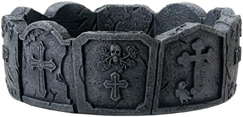 Пепелник за Надгробной плочи са с Тъмен цвят YTC с Изображение на Череп и Кръст