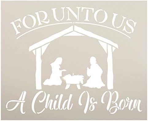 За нас да се роди Дете Шаблони с Коледна сцена от StudioR12 | Коледна декорация за детски Ясли с Библейски стихове