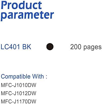Съвместим с EASYPRINT Единния черно мастило касета LC401 за подмяна на LC-401, използван за мастилено-струен