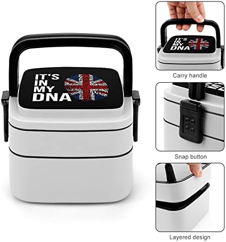 It ' s in My DNA Обяд-Бокс с Британския Флаг, Преносима Двупластова Кутия за Bento, Контейнер за Обяд с Голям