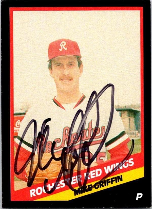Бейзболна картичка с автограф на Майк Грифин (Рочестър Ред Уингс) 1988 Нов СМС 308 - Бейзболни картички с автограф