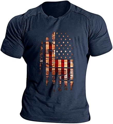 Мъжки t-shirt, Патриотични Ризи за Мъже, Мъжки тениски с Образа на Американския Флаг, Потници за мъже, Патриотични