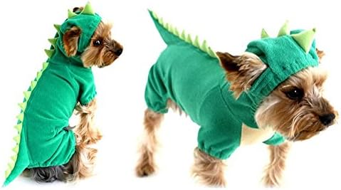 Дизайнерски Костюми Динозавър за кучета NACOCO, Зелени дрешки за домашни любимци за Средни и Големи Кучета (Зелена,