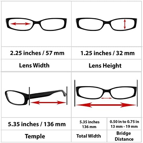 Четци TruVision Модни очила за четене Muiti Pack, мъжки или дамски удобна кутия панти F503