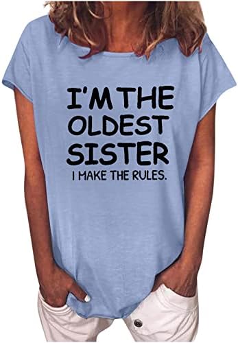 Тениска за Момичета, Дамски Ежедневни Блузи с Забавен Графичен Принтом, Кратък Пуловер с Дълги Ръкави, Класически