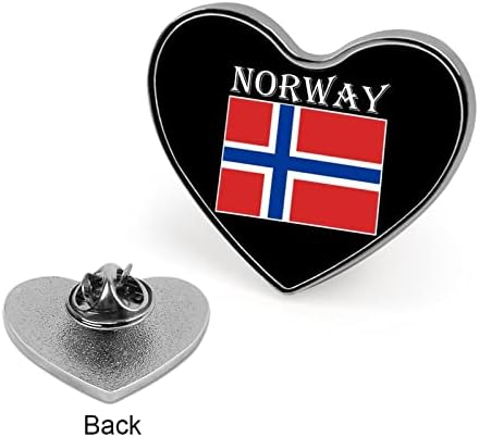 Норвежки Флаг Сърцето Брошка на Жени Сладък Ревера Вратовръзка Жени Занаяти Икона за Костюми Аксесоар