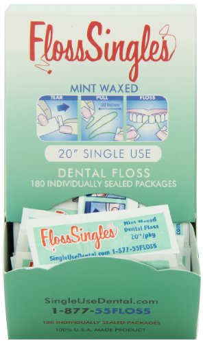 Кутия Опаковка за зъбни конци Single Dental Floss, Светло Зелено, Мятная, 20 Нишки, брой 180