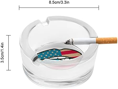 Американската Устна Флаг Стъклен Пепелник Кръг Цигара В Пепелника На Притежателя Калъф За Домашния Офис Вътрешна