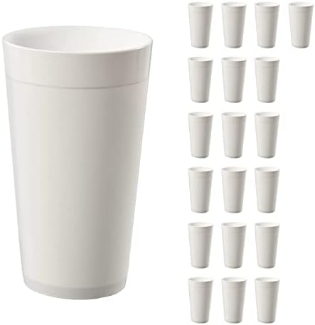 Комплект от 20 Чаши за пиене, Многократно и Небьющихся Бял цвят