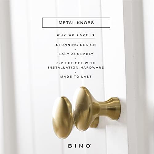 Дръжки за шкафове BINO 6 в опаковка - Диаметър на 1,18 инча (30 мм), Месинг - Дръжки за шкафа за писалки чекмеджета