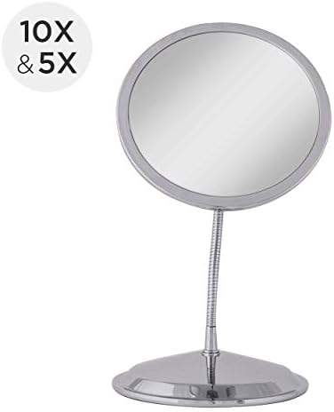 Тоалетка Double Vision™ Gooseneck /Стенно огледало с 5-кратно/10-кратно увеличение, Направено в САЩ