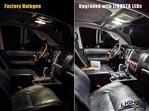 LIGHSTA 12 БР. CANBUS Супер Ярък Бял Комплект led вътрешно осветление за 2019 2020 2021 Dodge Ram 1500 2500