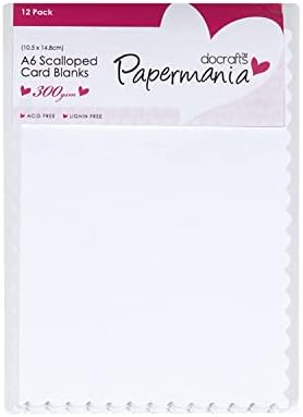 пощенски картички и Пликове от docrafts A6 Papermania с Назъбени ръбове, Бял