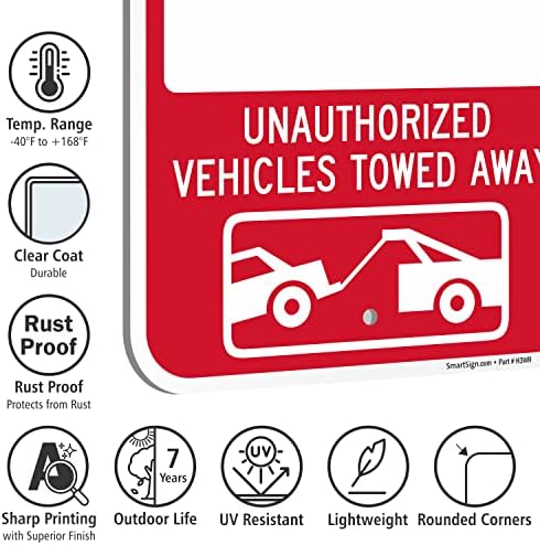 Знак SmartSign Зарезервированная паркинг за служители - 2 комплекта, Знак за теглене на неправомерни превозни