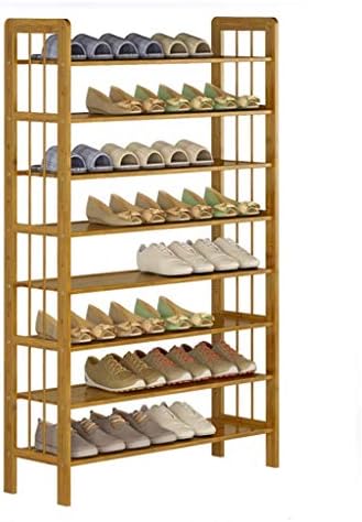 KMMK Рафтове за обувки, 8 Нива на остатъци от Бамбук Стойка За Обувки с Голям Капацитет Поставка За Обувки-Органайзер