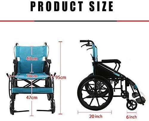 Инвалидна количка ZYF HJH - Алуминиева транспортна количка с 18-инчов седалка -Сгъваема инвалидна количка за
