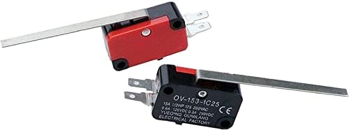 Крайния изключвател GIBOLEA 10 бр. Дълга Права Шарнирный лост SPDT Micro Limit Switch V-153-1C25 (Цвят: 1 бр.)