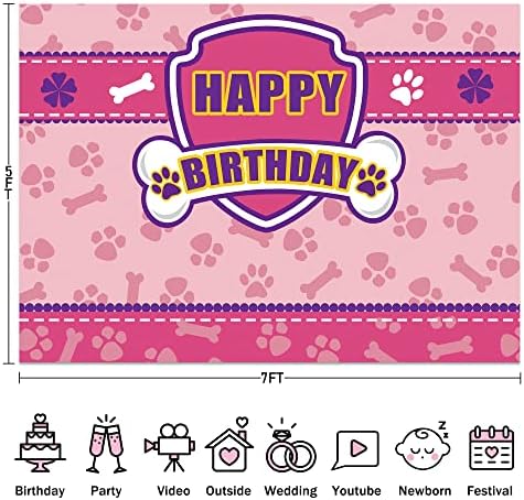 Фон за рождения Ден Кученце Йорида, Розова Лапа, Украса честит Рожден Ден Момичета, на Фона на Кучета, Банер