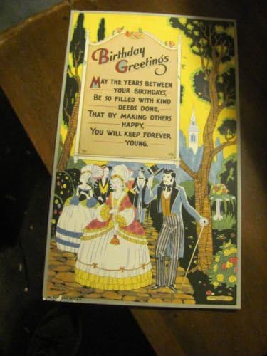 малък плакат в стил деко от 1920-те години, за рожден Ден