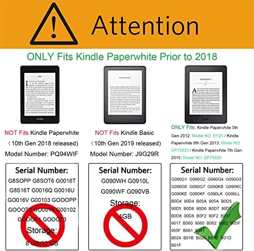 Калъф CCOO за Kindle Paperwhite (5-ти / 6-ти / 7-то поколение, 6 инча - модел № DP75SDI или EY21), тънък калъф