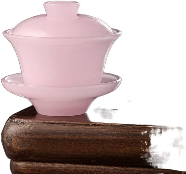 Lemail перука Бял нефритови стъкла с розова капачка чаша чай с един тостом благородна чаена чаша Кунг-фу чай