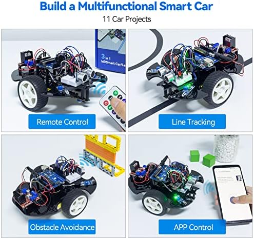 SunFounder Ultimate Starter Kit е Съвместим с Arduino, Ин 3 в 1 / Умен автомобил / Обучение, онлайн уроци, 192