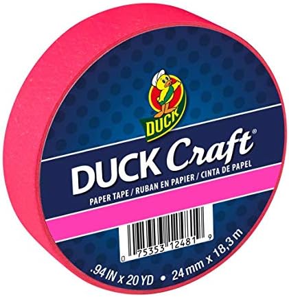 Цветното тиксо марка Duck: 1 инч х 60 метра. (Неоново розов)