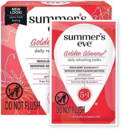 Дамски почистване кърпички Summer's Eve, Golden Glamour, 16 парчета (опаковка от 2 броя)