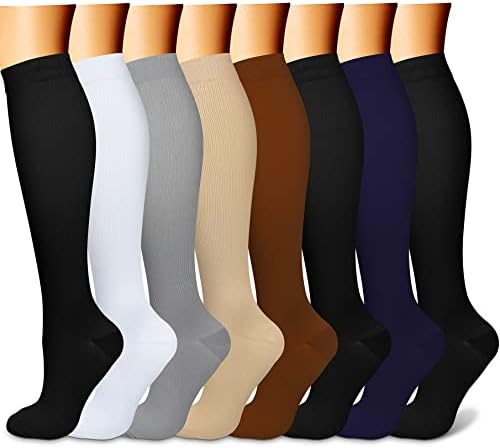 Компресия чорапи FEYHAY Copper (8 двойки) с налягане, 15-20 мм живачен стълб.календар. най-подходящи за спорт