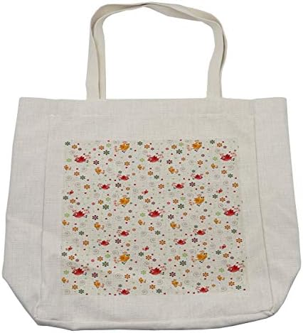 Чанта за пазаруване Ambesonne с мультяшными птичками, цветове и мини-Сърца В стил Фигурата Щастливи животни
