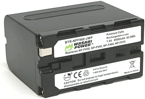 Батерия Wasabi Power за Sony NP-F975, NP-F970, NP-F960, NP-F950 (8500mAh) и Sony DCR-VX2100, DSR-PD150, DSR-PD170, FDR-AX1, HDR-AX2000, HDR-FX1, HDR-FX7, HDR-FX1000, HVL-LBPB, HVR-HD1000U, HVR-V1U, HVR-Z1P, HVR-Z1U, HXR-MC2000U, MVC-FDR1, NEX-EA50UH, NEX-FS100U, NEX-FS700U