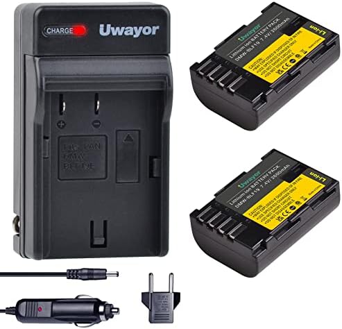 Uwayor 2 комплекта батерия DMW-BLF19 и зарядно устройство за цифровите огледално-рефлексни фотоапарати Panasonic DMC-GH5 DMC-GH3 DMC-GH3A DMC-GH3H DMC-GH4 DMC-GH4H DC-GH5S