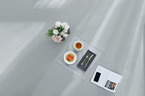 Акрилни Обслужването на тави BEYLANG Декоративни Тави за закуска за журнального маса на Оттоманке (вградена дръжка 20x20 сантиметра, Прозрачни)